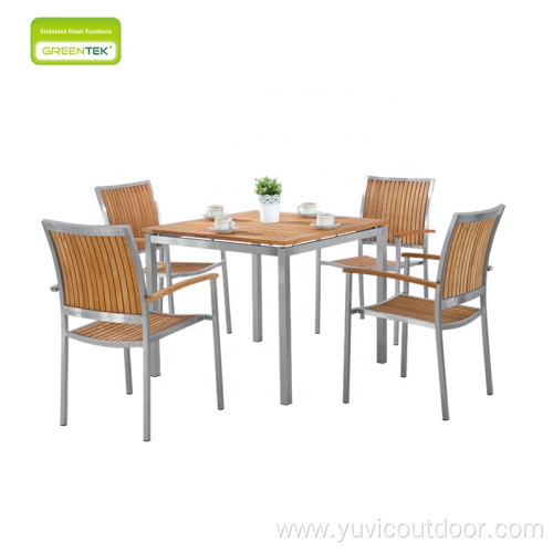 4 Chairs Set Courtyard 304# Stainless Steel Furniture